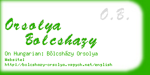 orsolya bolcshazy business card