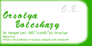 orsolya bolcshazy business card